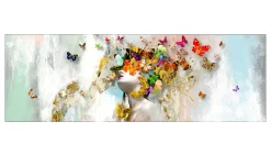 Alubild Butterflies in the Face 50 x 150 cm