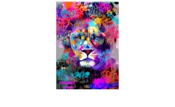 Alubild Graffiti Lion 70 x 100 cm