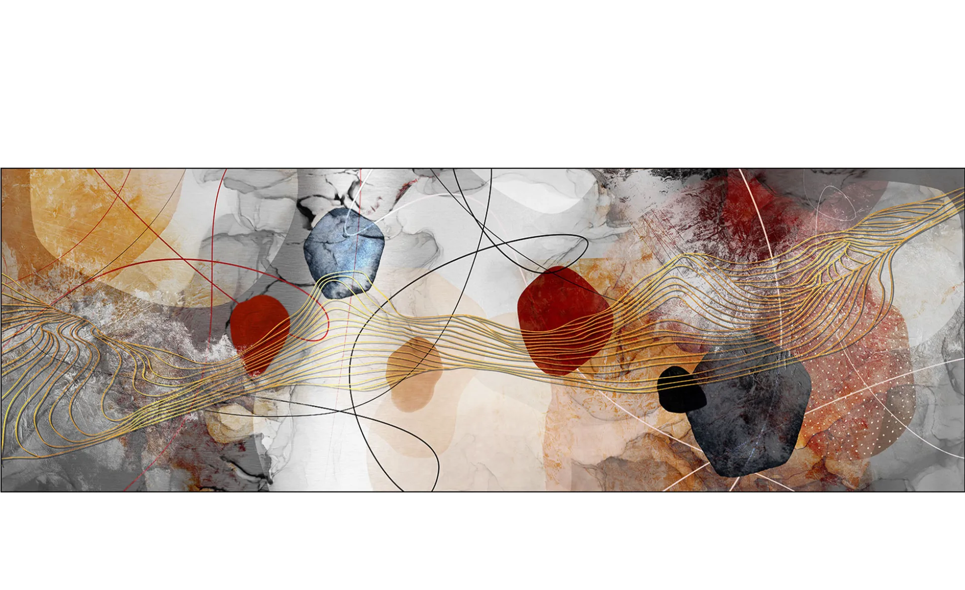 Alubild Lines and Shapes 50 x 150 cm