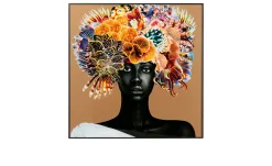 Gerahmtes Bild Flowerart 120 x 120 cm