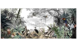 Glasbild Birds in the Jungle 50 x 125 cm