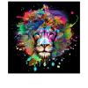 Glasbild Colorful Lion Head III 20 x 20 cm