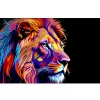 Glasbild Colorful Lion Head V 30 x 80 cm