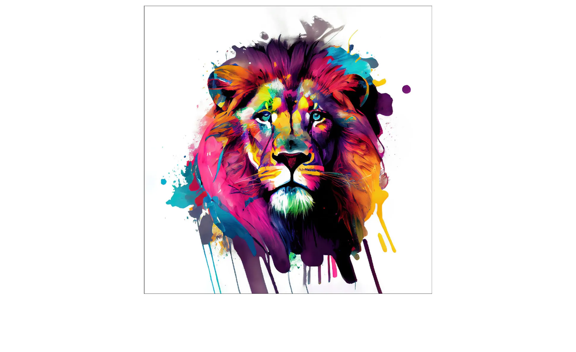 Glasbild Colorful Lion Head 30 x 30 cm