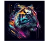 Glasbild Colorful Tiger Head II 20 x 20 cm