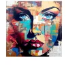 Glasbild Colorful Woman Portrait 30 x 30 cm