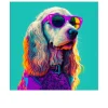 Glasbild Dog With Sunglasses II 20 x 20 cm