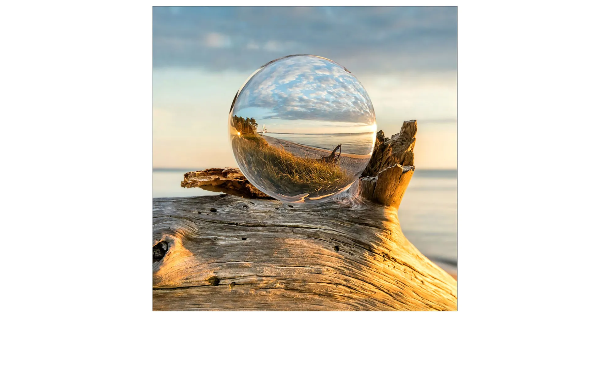 Glasbild Drop on Wood 30 x 30 cm