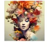 Glasbild Flowers On Her Head 30 x 30 cm