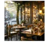 Glasbild Little Street Cafe I 30 x 30 cm
