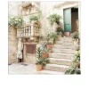 Glasbild Mediterranean House 30 x 30 cm