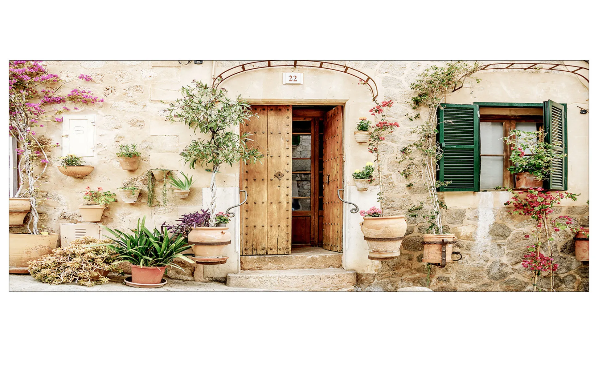 Glasbild Mediterranean House 30 x 80 cm
