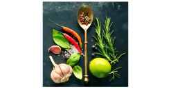 Glasbild Vintage Herbage 30 x 30 cm