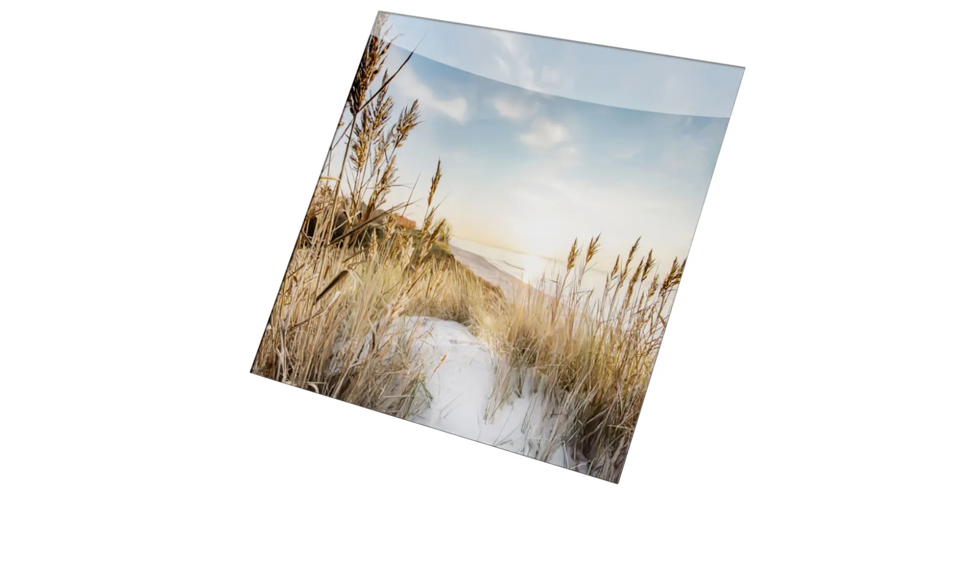 Glasbild Wilder Strand 20 x 20 cm