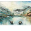 Handpainting Bergseeidylle 90 x 180 cm