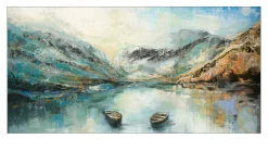 Handpainting Bergseeidylle 90 x 180 cm