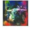 Handpainting Colourfull Bull Head 40 x 40 cm