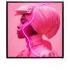 LED-Rahmenbild Pink Woman 80 x 80 cm