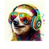 Leinwandbild Animals with Headphones III 27 x 27 cm