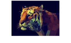 Leinwandbild Colourful Tiger 90 x 120 cm