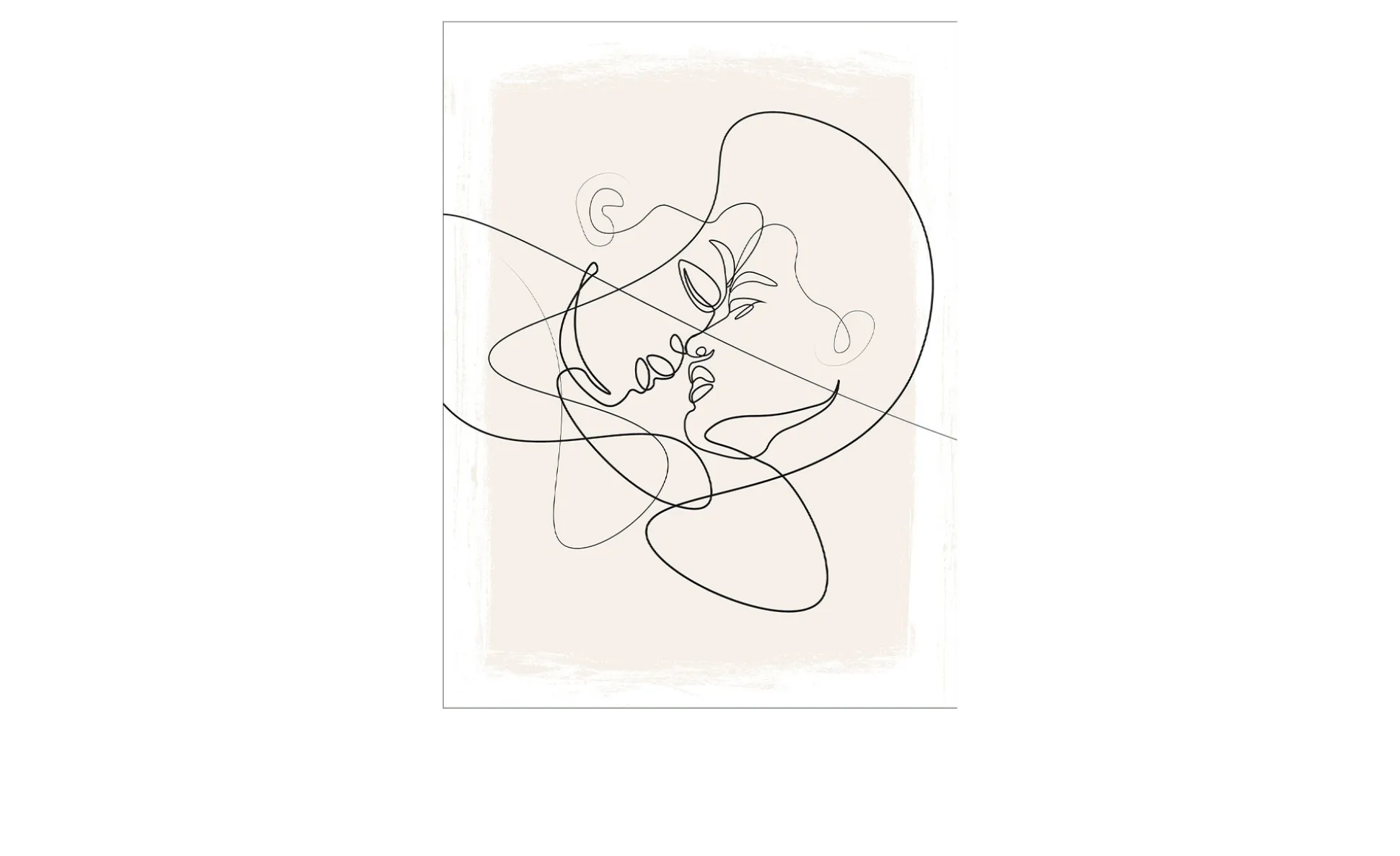 Leinwandbild Line Art Face 60 x 80 cm