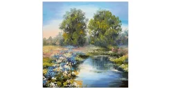 Leinwandbild River In The Forest I 40 x 40 cm