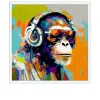 Rahmenbild Amimals with Headphones 53 x 53 cm