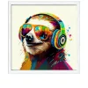 Rahmenbild Animals with Headphones 33 x 33 cm