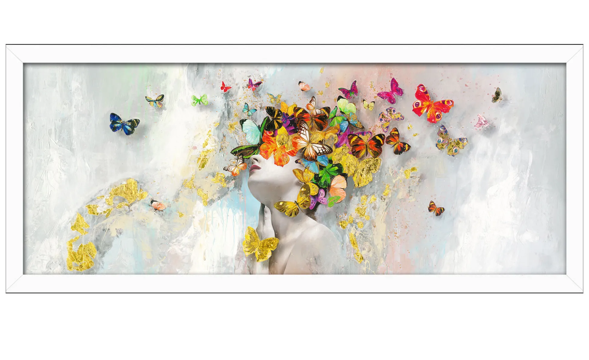 Rahmenbild Butterflies in the Face 60 x 130 cm