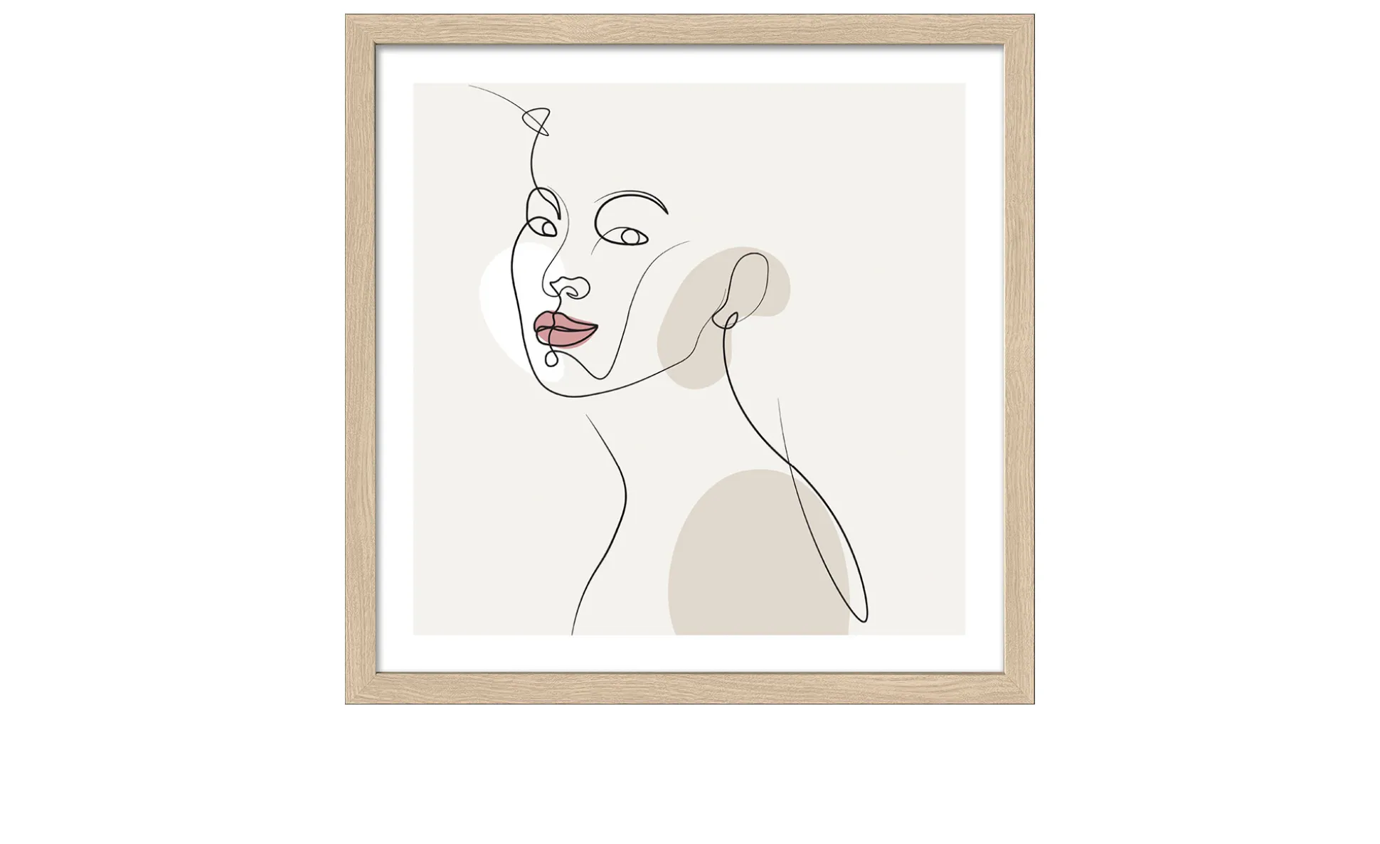 Rahmenbild Line-Art-Faces 33 x 33 cm