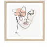 Rahmenbild Line Art Faces 33 x 33 cm