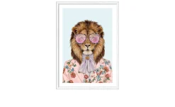 Rahmenbild Lion With Glasses I 75 x 105 cm