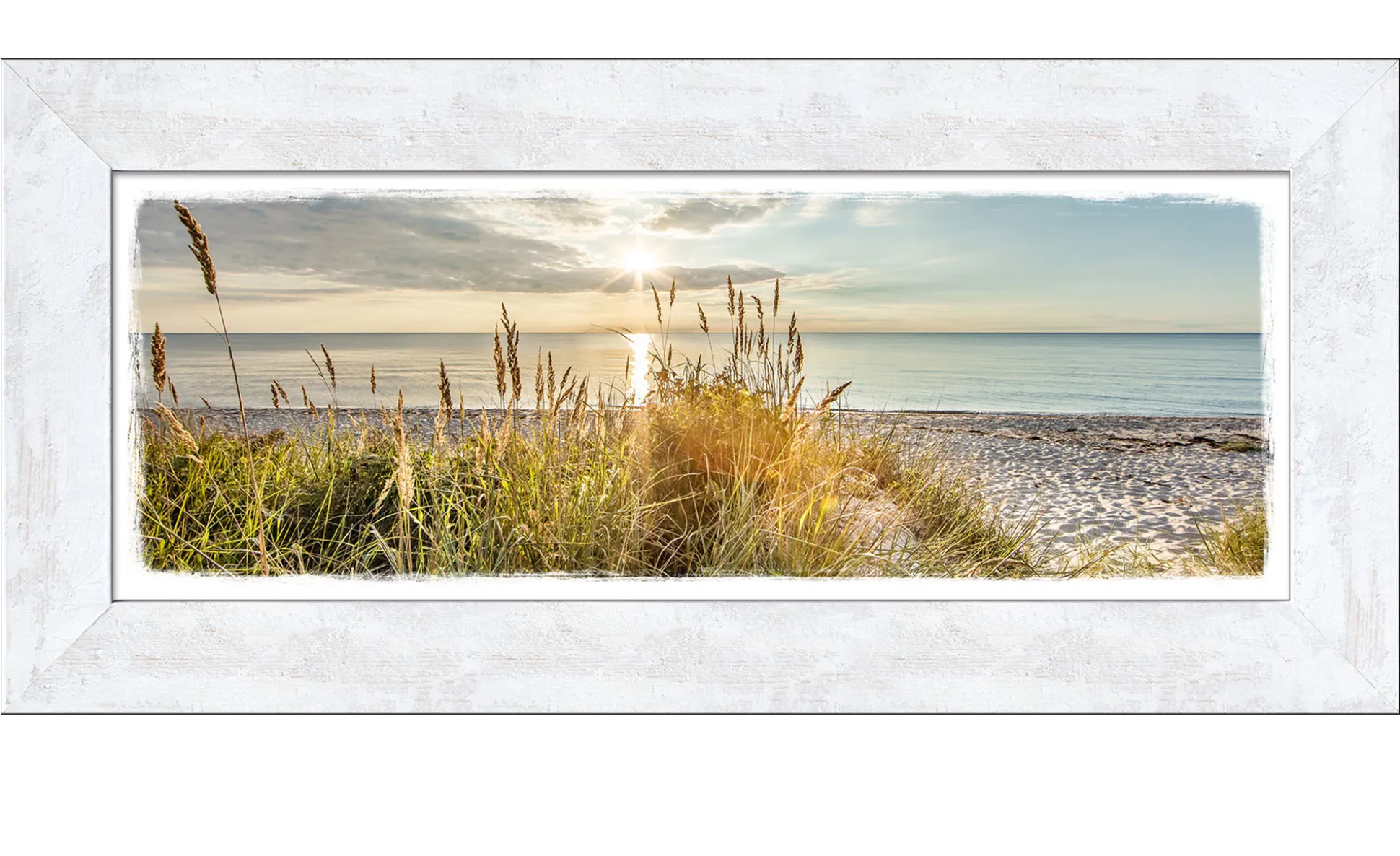 Rahmenbild Wilder Strand 44 x 94 cm