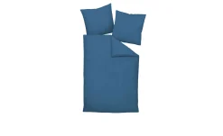 Satin-Bettwäsche 155 x 220 cm Jeansblau