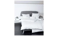 Satin-Bettwäsche 155 x 220 cm Weiß